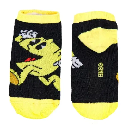 Pac-Man Multi-Character Design Kids Ankle No-Show Socks 4 Pairs Multicoloured image {2}