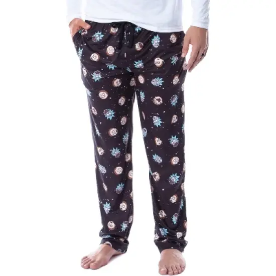 Rick and Morty Mens' Face Expressions Toss Print Pajama Sleep Lounge Pants image {5}