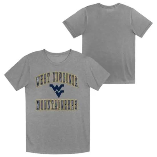 NCAA West Virginia Mountaineers Boys' Gray Poly T-Shirt image {3}