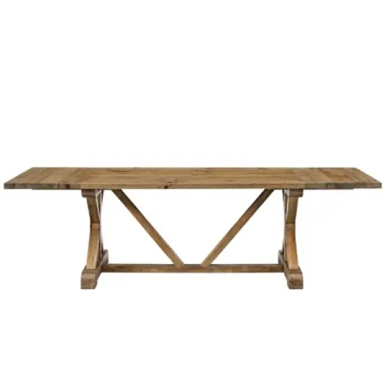 Den Wood Extendable Dining Table Brown - Modway image {2}