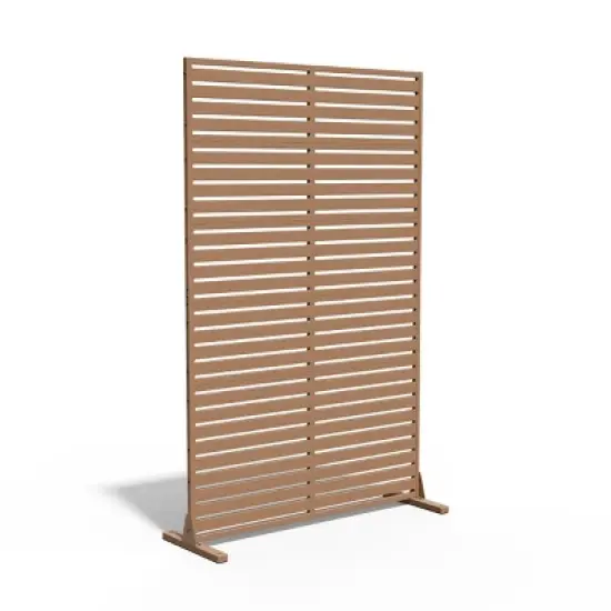 Syemin Patio Decorative Screens Outdoor Privacy Screen 6-Piece Outdoor Privacy Screens and Panel Outdoor Decorative Fence, Brown, 45.47"*15.75"*72.05" image {5}