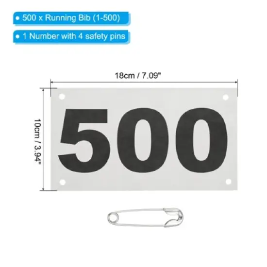 Unique Bargains Waterproof Reusable Tearproof Running Bib Numbers White 7 x 4 Inch 500 Pcs image {1}
