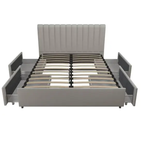 Brittany Upholstered Bed with Storage Drawers - Novogratz image {7}
