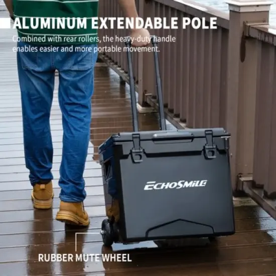 EchoSmile 45 qt. Rotomolded Cooler with Sealing Ring in Black image {7}