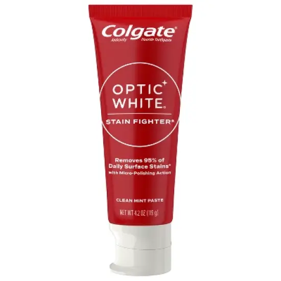 Colgate Optic White Stain Fighter Teeth Whitening Toothpaste - Clean Mint - 4.2oz image {12}