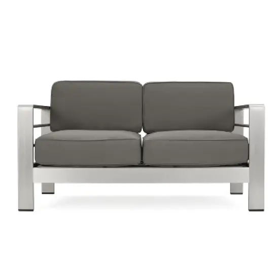 GDFStudio Wendy Outdoor Aluminum 4 Seater Chat Set with Cushions image {5}