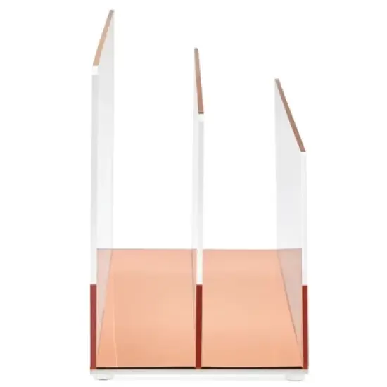 Okuna Outpost Clear Acrylic File Organizer with 2 Slots, Office Desk Paper, Mail, and Letter Sorter, 9 x 5 x 7 In image {4}