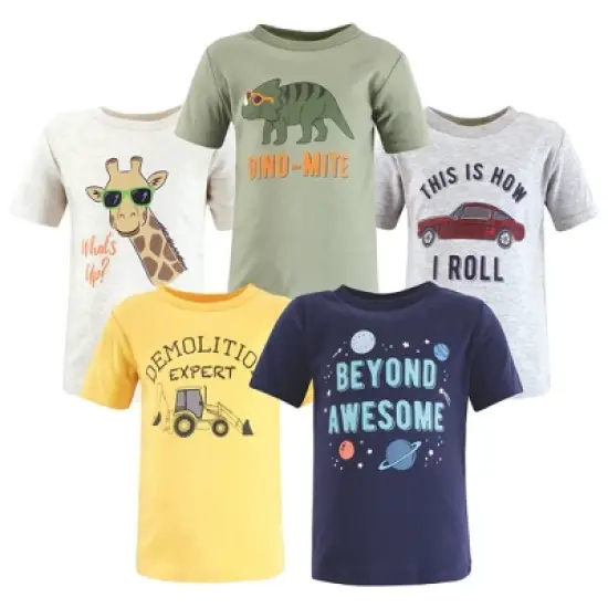 Hudson Baby Infant and Toddler Boy Short Sleeve T-Shirts, Beyond Awesome image {9}