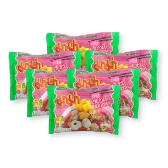 MAMA Yentafo Vermicelli Instant Noodles Thai Style 1.94 Oz./55 G. (Pack of 6) image {6}