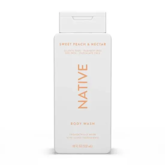 Native Body Wash for Women & Men - Sweet Peach & Nectar - Sulfate Free - 18 fl oz image {10}