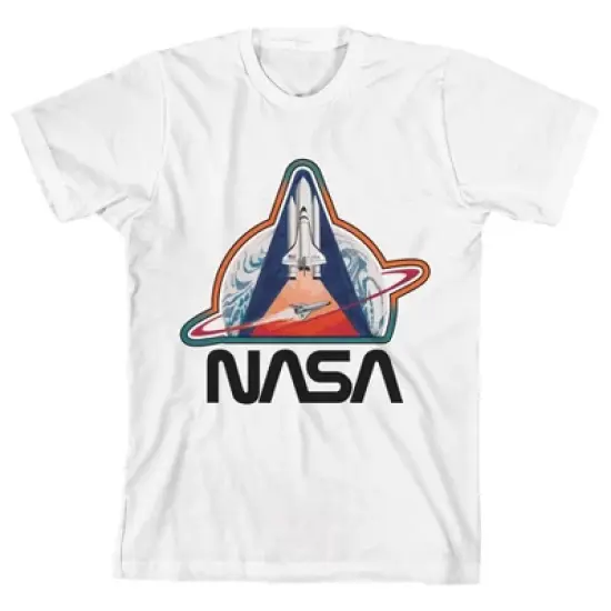 NASA Space Shuttle Flight White T-shirt Toddler Boy to Youth Boy image {4}