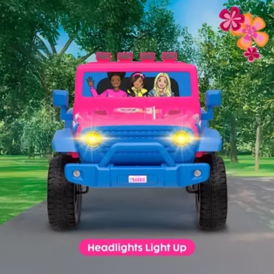12V Jeep - Barbie Kids Ride‑On Car with LED Lights and Rechargeable Battery image {4}