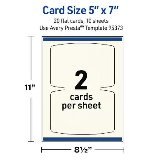 Avery Arched Rectangle Flat Cards, 5" x 7", Matte Ivory, 20 Total image {4}