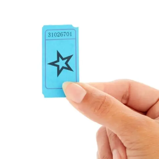 Juvale 2000-Count Numbered Blue Star Raffle Tickets, Single Ticket Roll for Party Events, Prize Reward, Fundraiser Drawing, Carnival, 2x1 in image {3}