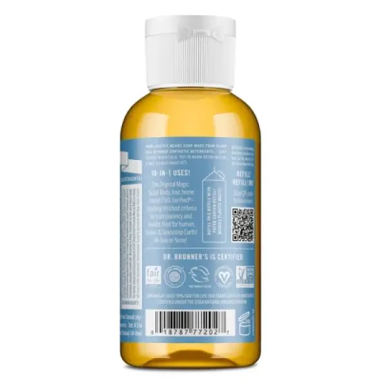 Dr. Bronner's Magic Pure Castile Liquid Soap Hand & Bodywash&nbsp;- Baby Unscented - 2 fl oz image {1}