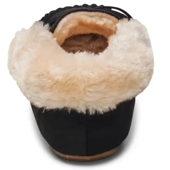 Alpine Swiss Leah Womens Shearling Moccasin Slippers Faux Fur Slip On House Shoes image {1}