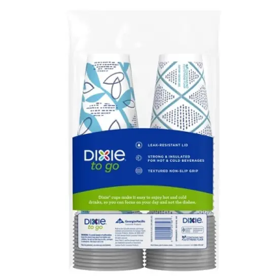 Dixie To Go Disposable Hot Cups & Lids - 12oz image {10}