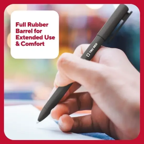 TRU RED Quick Dry Gel Pens Fine Point 0.5mm Blk Dozen TR54471 image {4}