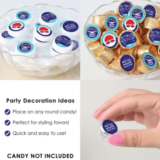 Big Dot of Happiness Making Waves - Swim Team - Swimming Party or Birthday Party Small Round Candy Stickers - Party Favor Labels - 324 Count image {4}