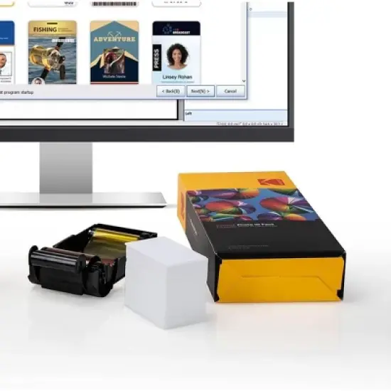 KODAK Photo ID Card Printer, Compact and Easy to Use, Color Ribbon and 100 Cards Included image {8}