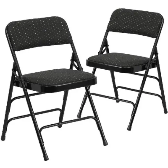 Flash Furniture 2 Pack HERCULES Series Curved Triple Braced & Double Hinged Fabric Upholstered Metal Folding Chair image {12}