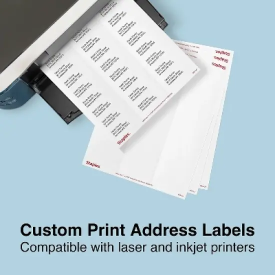 MyOfficeInnovations Laser/Inkjet Address Labels 1" x 2 5/8" White 30 Labels/Sheet 479872 image {3}