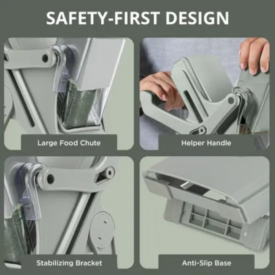 NutriSlicer Upright Mandoline Slicer &ndash; 5 Stainless Steel Blades, BPA-Free and Dishwasher Safe image {7}