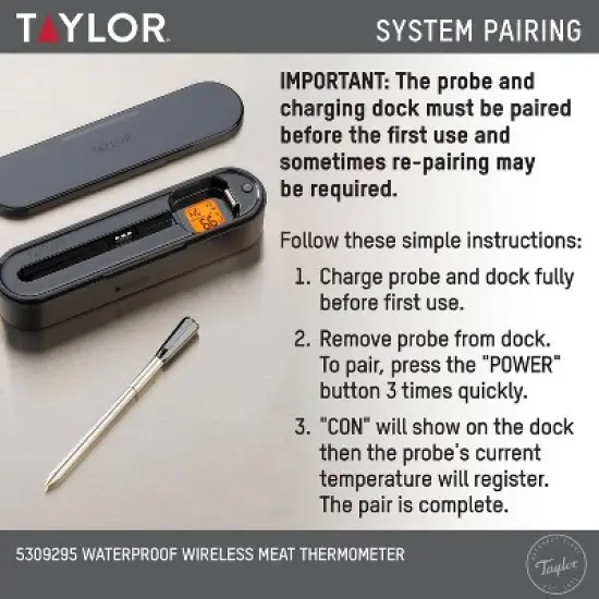 Taylor Bluetooth App Wireless Digital Cooking Kitchen Meat Thermometer: Stainless Steel Probe, Smartphone Controlled,&nbsp;SMARTTHERMO App image {10}