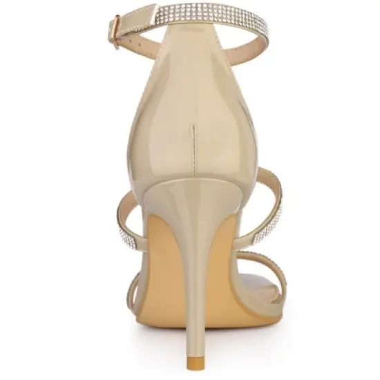 Allegra K Women's Rhinestone Ankle Strap Stiletto High Heel Sandals image {2}
