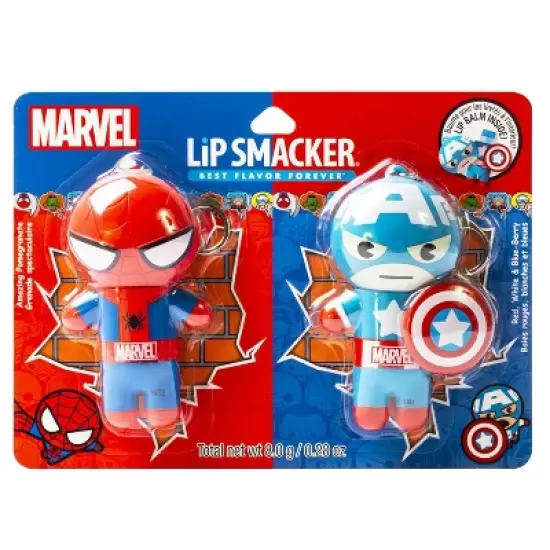 Lip Smacker Marvel Hero Lip Balm &ndash; Spider-Man /Captain America &ndash; 2pk image {3}
