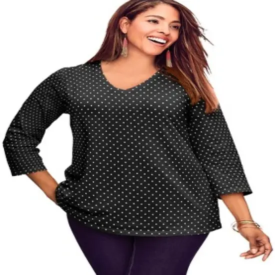 Jessica London Women&rsquo;s Plus Size V-Neck Tee image {5}