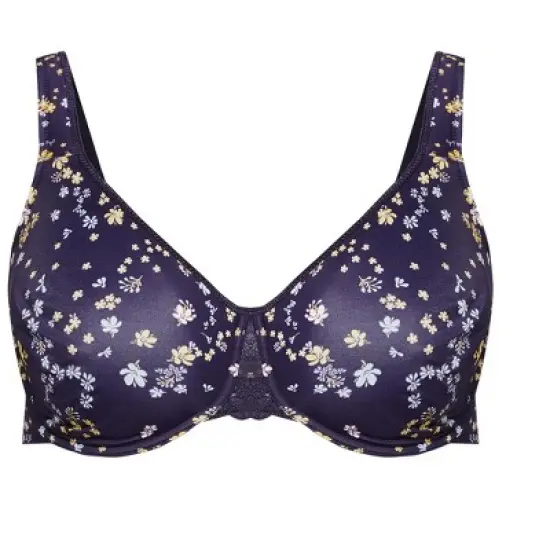 Women's Plus Size Print Smooth Caress Bra - navy ditsy | AVENUE image {2}