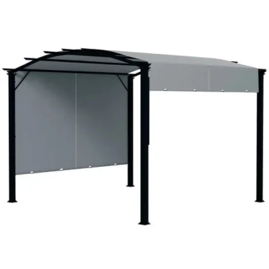 Resenkos Outdoor Garden Gazebo, Sunshade Gazebo Canopy,11' x 11' Outdoor Retractable Pergola with Canopy for Backyard, Gray Gray, Black image {13}