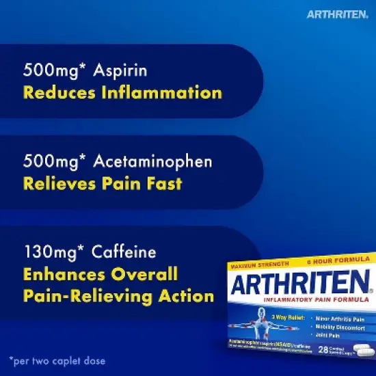 Arthriten Pain Reliever Speed Caps Size Max Strength, 28 Ct image {2}
