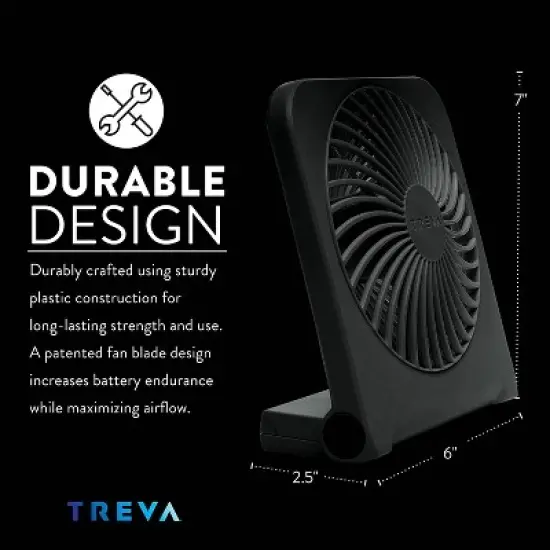 TREVA 5in USB Battery Powered Desk Fan image {2}