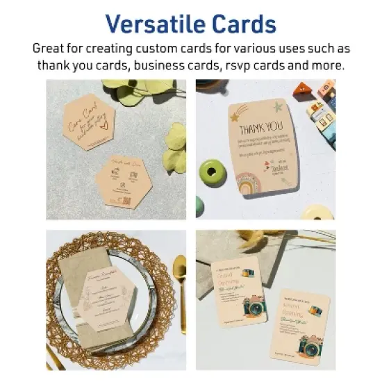 Avery Geo Flat Cards, 5" x 7", Matte Kraft Brown, 20 Total image {3}