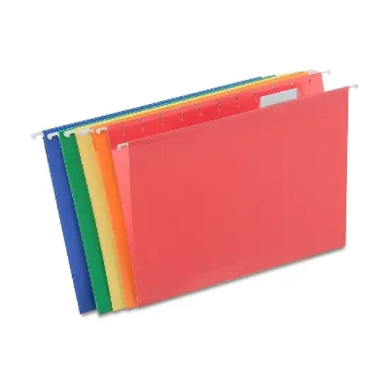 Staples Reinforced Hanging File Folders 5-Tab Letter Size Asst. Colors 25/BX 813110 image {5}