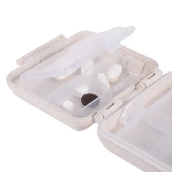 Unique Bargains 6 Grids Independent Double Layer Pill Case 1Pc image {1}