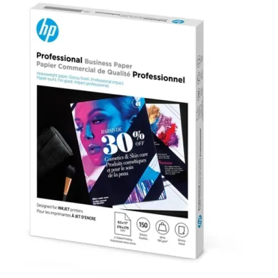 Hp Inkjet Brochure/Flyer Paper 98 Brightness 48lb 8-1/2 x 11 White 150/Pack Q1987A image {3}