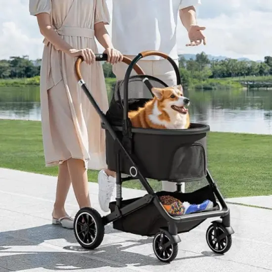 Kinder King 3-in-1 Pet Stroller for Dog, Folding Cat and Dog Stroller with Detachable Cradle image {1}