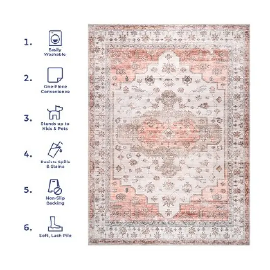 nuLOOM Banks Vintage Machine Washable Area Rug image {12}