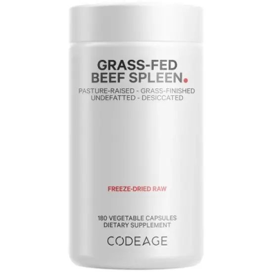 Codeage Grass-Fed Beef Spleen Pasture-Raised Non-Defatted Glandular Supplement - 180ct image {16}