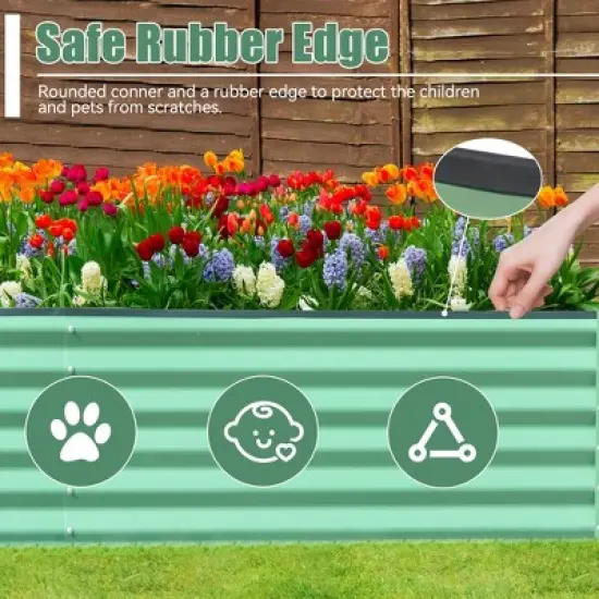 Galvanized Raised Garden Bed, 8x4x1.5FT Tall Galvanized Planter Raised Garden Boxes Outdoor, Large Steel Planter Box For Flowers Vegetables Herbs image {2}