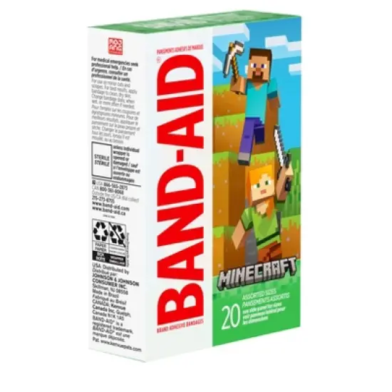 Band-Aid Adhesive Assorted Decorative Minecraft Bandages - 20ct image {2}