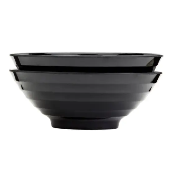 Infuse 2pc 8" Melamine Ramen Bowls Black image {3}