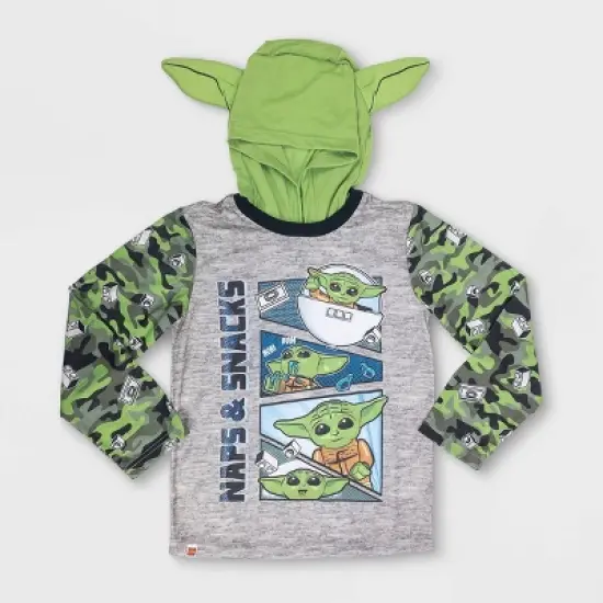 Boys' LEGO Star Wars: The Mandalorian The Child 2pc Hooded Pajama Set - Green image {2}