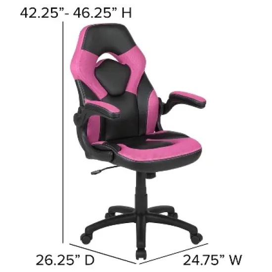 Emma and Oliver Gaming Racing PC Chair with Flip-up Arms image {5}
