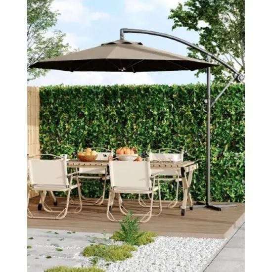 10 FT Cantilever Umbrella, Outdoor Offset Patio Umbrella with Easy Tilt Adjustment, 8 Ribs, UV Protection for Backyard, Lawn, Garden image {10}