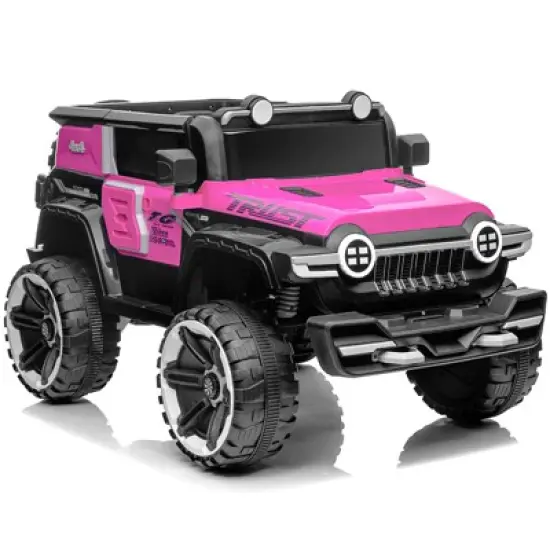 2 Seater Ride On Car with Remote Control, 4WD Off-Road Truck 12V Electric Battery Powered Ride On Toys, 25W Dual Motor, for Kids image {7}