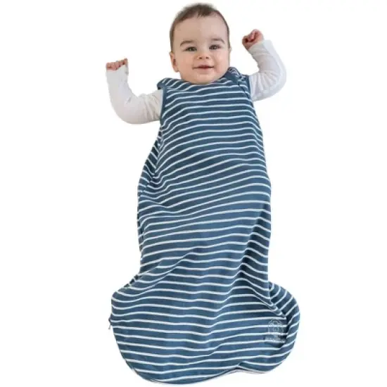 Woolino 4 Season Basic Baby Swaddle Wrap, Merino Wool, Navy Blue, 6-18 Months image {4}